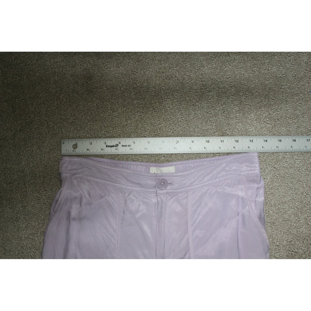 Anthropologie Lavender Wide Leg Cargo Pants Lace Up Detail Purple Women's Size 2 - Picture 7 of 12